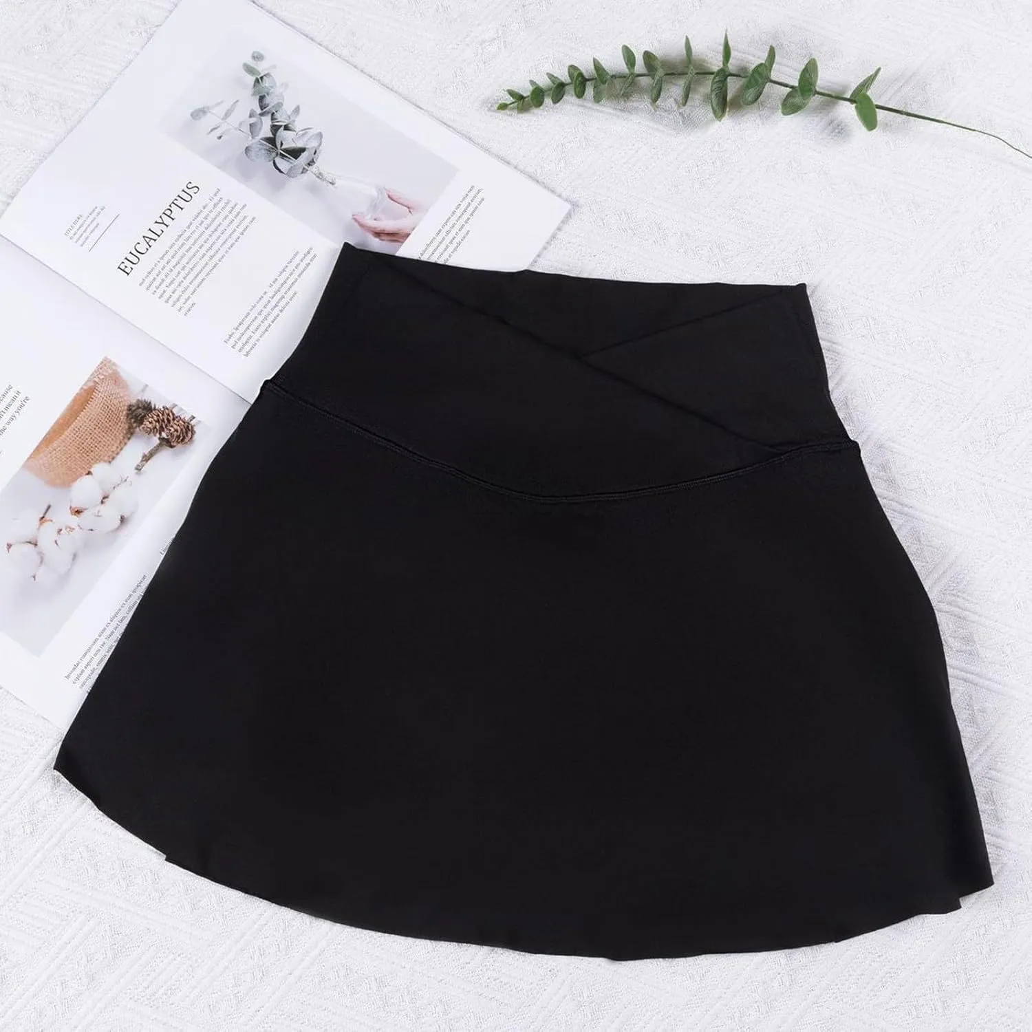 Womens Tennis Skirt Crossover High Waisted Athletic Skorts with Pockets Cute Summer Mini Flowy Workout Golf Skirts
