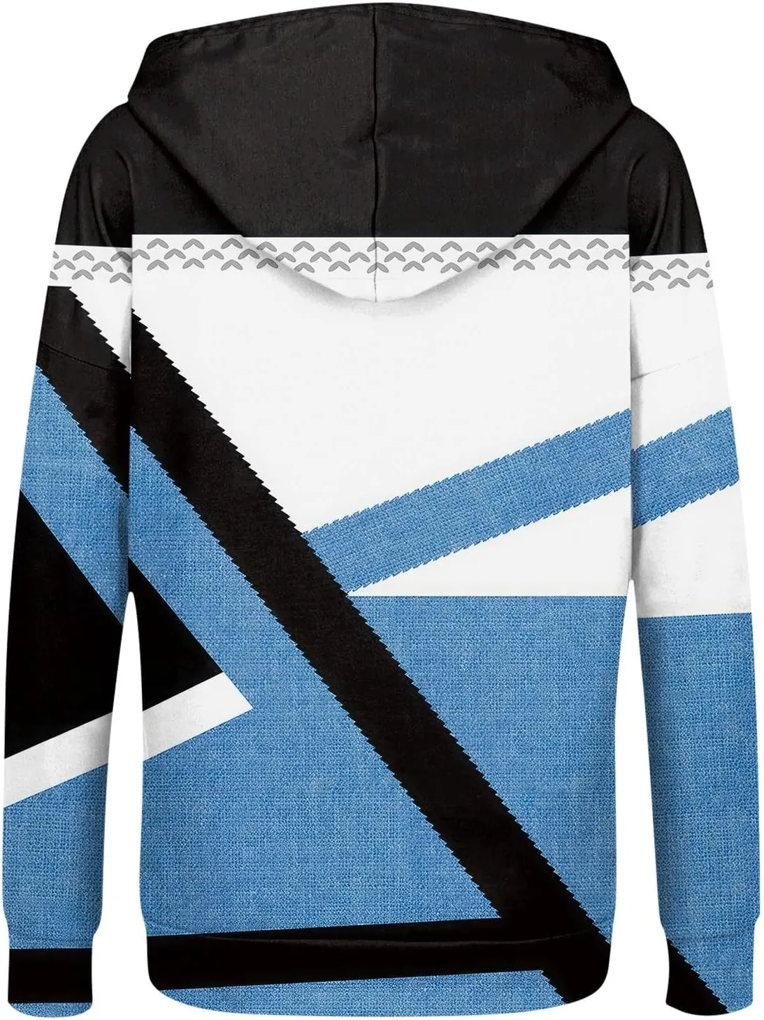 Women's Tie-Dye/White Zip-Up Hoodie With Pockets, Striped, Long Sleeve, S-3XL