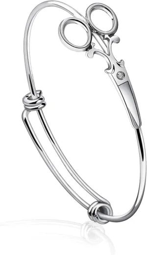 WUSUANED Scissor Shear Adjustable Expandable Wire Bangle Bracelet for Hairdresser Seamstress