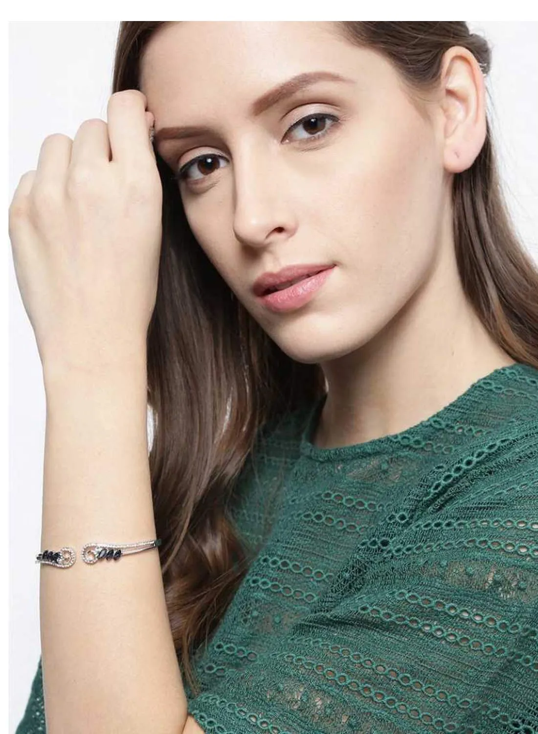 Yellow Chimes Combo Bracelets for Women 2 Pcs of Combo Copper & Rose Gold Plated Cubic Zircon Crystal Bracelets Set for Women and Girls