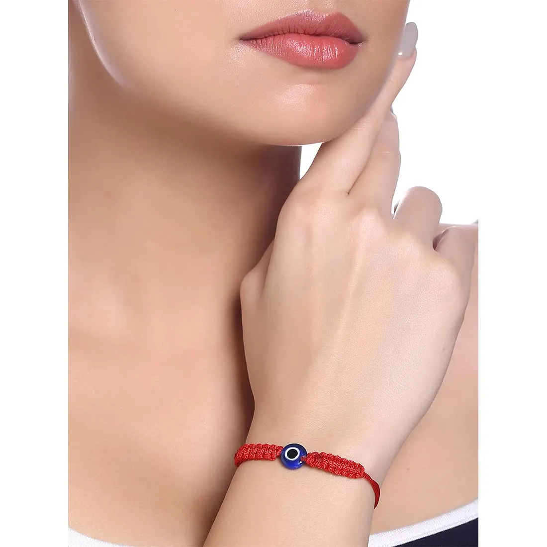 Yellow Chimes Evil Eye Bracelet for Women 4 Pcs Combo Evil Eye Multicolor Beads Bracelets Stretchable Threaded Bracelets for Women and Girls.