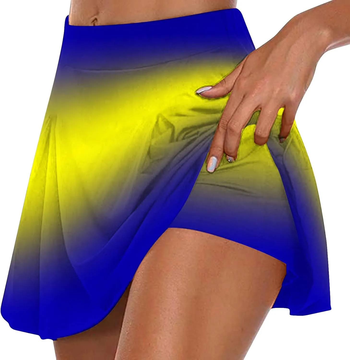 Yoga Short Skirt for Women Gradient Summer Running Skirted Shorts Active Lifestyle Casual Everyday Skirt Pant 2025
