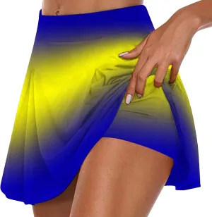 Yoga Short Skirt for Women Gradient Summer Running Skirted Shorts Active Lifestyle Casual Everyday Skirt Pant 2025