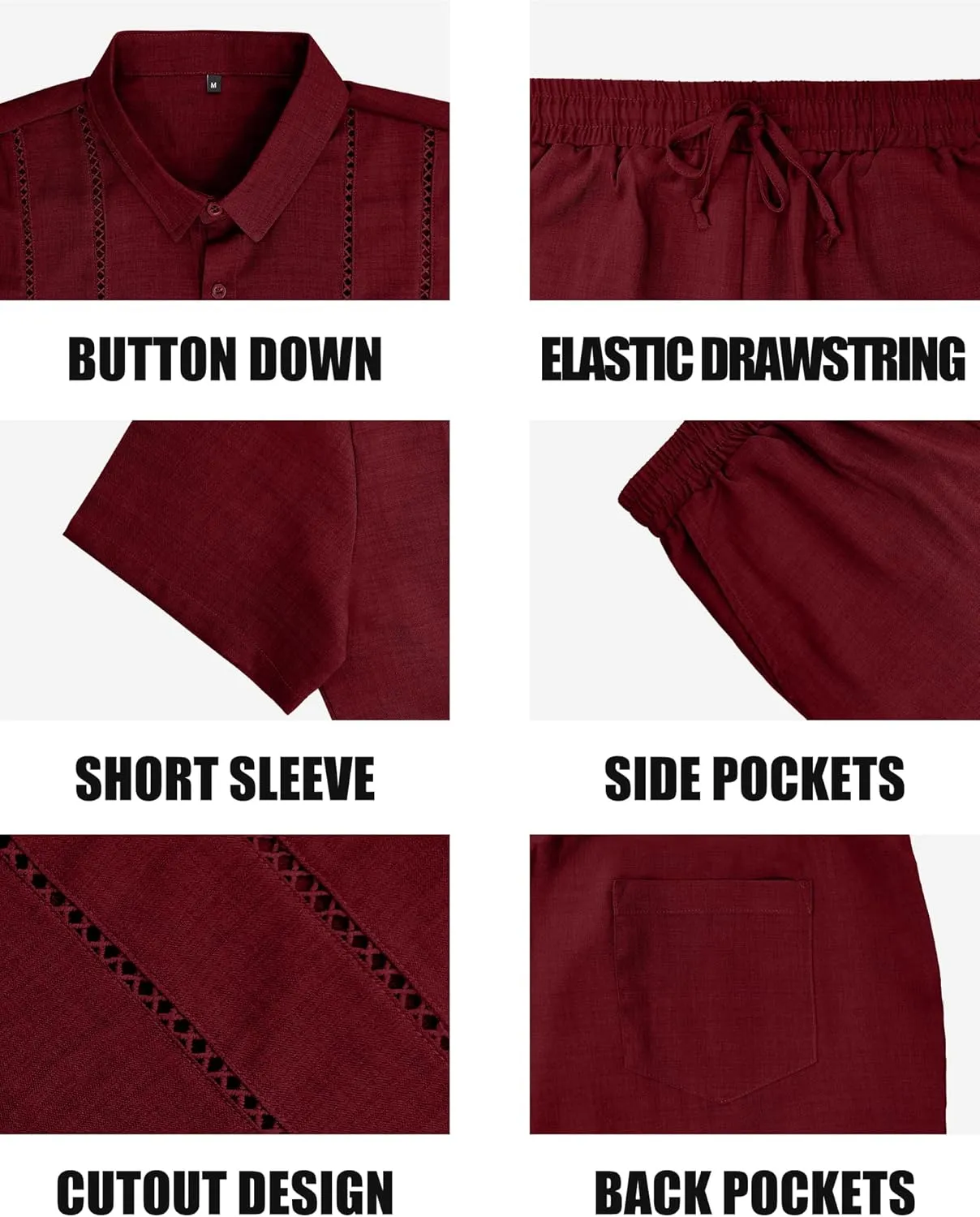 YTD Men's 2 Pieces Shirt Sets Short Sleeve Casual Button Down Hippie T-Shirts Shorts Sets Summer Fashion Beach Outfits