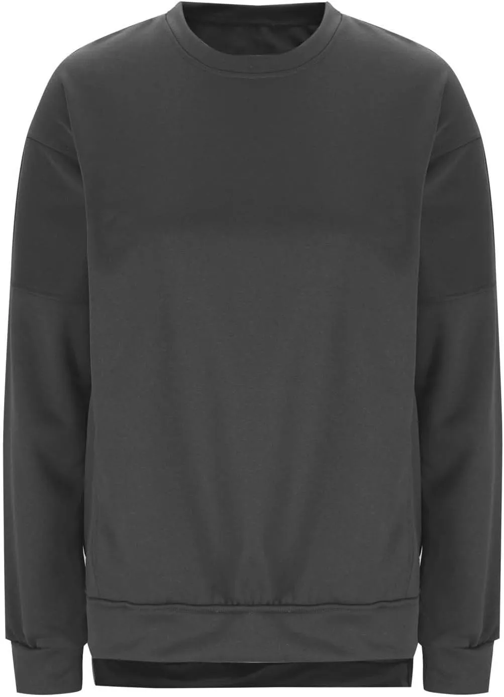 ZDRZK Crewneck Sweatshirts Women Casual Loose Lightweight Thin Fall Outfits Tops Split High Low Hem Long Sleeve Clothes